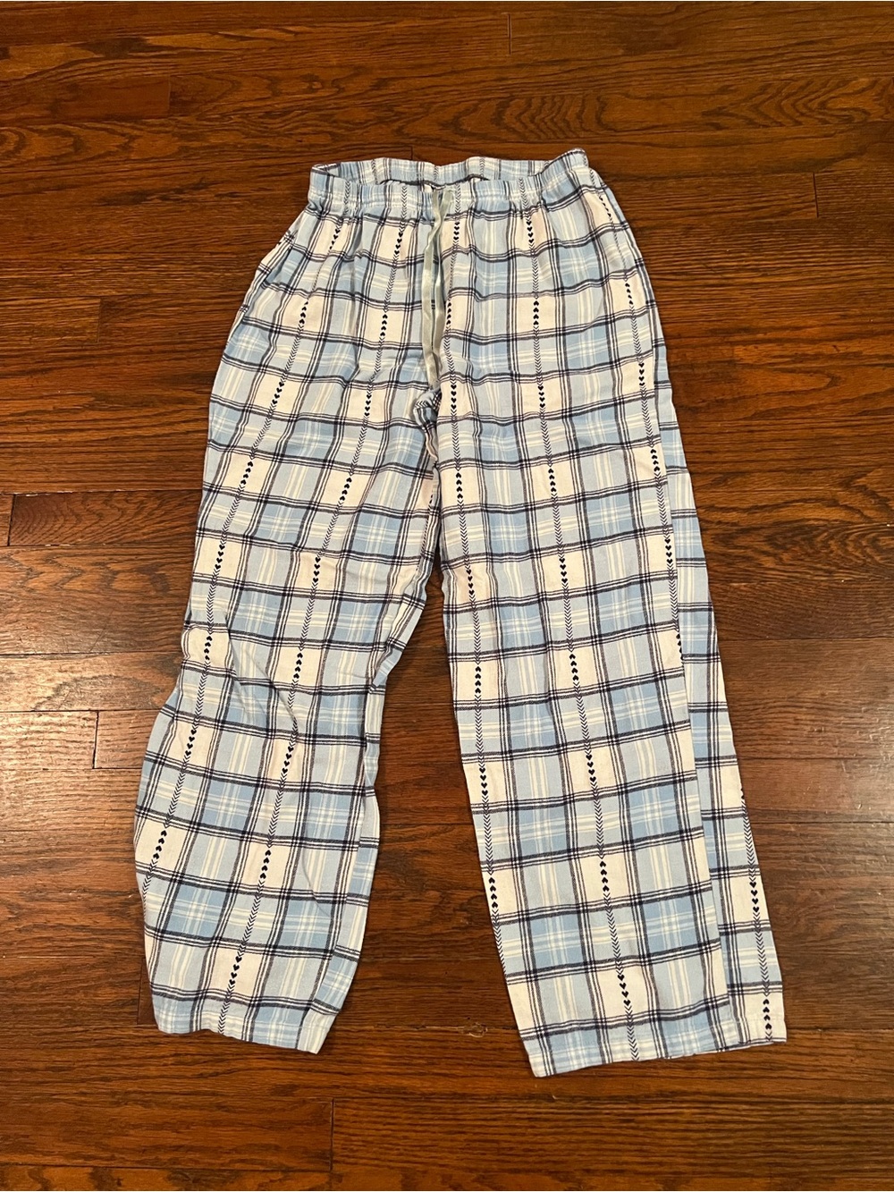 Women's Light Blue Plaid Pajama Pants Size XS